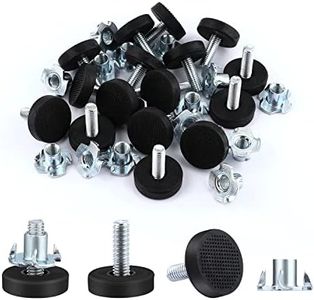 AIEX Adjustable Furniture Levelers, 16pcs Leveling Feet Screw in Chair Feet with T-Nuts Table Chair Leveler Furniture Glide Leveling Feet for Furniture Leg Cupboard(Metric M6)