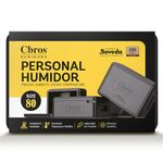 Cbros Humidor 69% Two- Way Humidity Control Box Powered by Boveda, Moisture Absorber, Maintain Freshness and Consistent Temperature Size (Size 80)