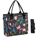 VASCHY Lunch Bag, 11.8L Women Girls Fashion Insulated Lunch Box Tote Bag for Work School Picnic with Shoulder Strap (Floral)