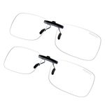 Blue Light Filter Clip-on Computer Reading Glasses UV Blue Light Anti Eye Strain Unisex Anti Blue 2 Pack (Square)