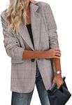 Zeagoo Long Sleeve Blazer Jackets for Women Casual Navy Blue Blazer Suit for Bussiness Open Front Long Boyfriend Blazer