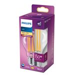 PHILIPS LED Premium Classic A67 Clear Light Bulb [E27 Edison Screw] 17W - 150W Equivalent, Warm White (2700K), Non-Dimmable.