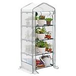 Bramble - 4 Tier Mini Compact Greenhouse, 5.25ft Tall - Reinforced PVC Cover, Easy No Tool Assembly Steel Frame, for Small Garden to Grow House Plants, Fruits, Vegetables