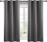 Deconovo Blackout Curtains for Bedroom, Thermal Curtains 63 Inch Length 2 Panels, Room Darkening Window Drapes (42x63 in, Dark Grey,Set of 2)