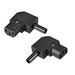 sourcing map AC110-250V 10A Female IEC320 C13 Power Socket Adapter Connector Right Angle 2 Pcs