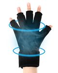 Luguiic Finger Arthritis Compression Ice Glove for Women and Men, Adjustable Wrist Strap Hand Wrist Ice Pack Pain Relief for Arthritis, Carpal Tunnel, Tendinitis Cold&Heat Therapy M