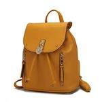 MKF Collection Backpack Purse for Women, Vegan Leather Top-Handle Fashion Daypack, Xandria Yellow, Large