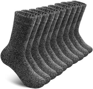 SIMIYA 5 Pairs Wool Socks Mens, Thick Warm Winter Soft Hiking & Casual Crew Socks
