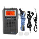 Aircraft Band Radio Receiver Scanner VHF,Portable Full Band Radio Recorder LCD Display with Backlight,Convenient and Easy(Black)