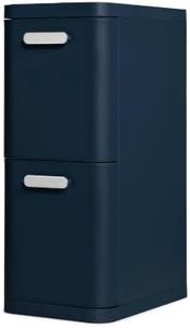 Caraway 2-Drawer Recycling Bin - Stainless Steel Dual Compartment Recycling Trash Can with Smooth-Glide Drawers and Quick-Toss Hatch - Midnight
