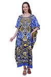 Miss Lavish London Ladies Kaftans Kimono Maxi Style Dresses Suiting Teens to Adult Women in Regular to Plus Size (132-Black, US 14-18)