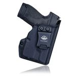 Gun Holster, M&P Shield 40 Holsters with TLR-6 Light Laser IWB Kydex Custom Fit: Smith & Wesson M&P Shield 9mm /.40 w/TLR-6 - Inside Waistband Concealed Carry - Cover Mag-Button - Pouch (Black, Right)