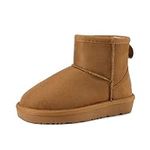 DREAM PAIRS Toddler Boys Girls Snow Boots Faux Fur Lined Kids Winter Ankle Shoes Camel Size 7 Toddler KSB214-1