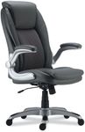 Alera ALERA LEITHEN Bonded Leather MIDBACK Chair, Supports UP to 275 LB, Gray SEAT/Back, Silver Base