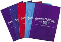 Oxford Campus Lined Paper A4 Refill Pad, Headbound 140 Pages, Assorted Colours, Pack of 5