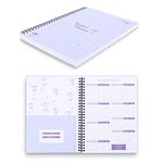 Monthly Budget Planner Book (Undated) with 12 Pockets for Income, Debt, Saving, Expense and Bill Tracker Organizer, Purple, Spiral Design