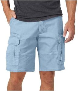 Cargo Shorts for Men 5 Inch Inseam Lightweight Quick Dry Casual Work Summer Outdoor Hiking Golf Active Wear Multi Pocket 01# Light Blue Large