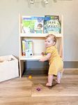 Bush Acres Leo Montessori Book Display with Storage Box – Bookcase for Toddlers Books - Montessori Wooden Furniture