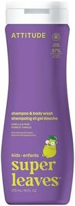 ATTITUDE Shampoo and Body Wash for Kids, EWG Verified Hair and Body Cleanser, Dermatologically Tested Soap, Plant and Mineral Based Bath Products, Vegan, Vanilla & Pear, 16 Fl Oz