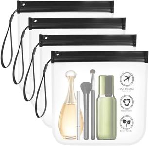 4 Pcs Trousse de Toilette Transparente Femme 20x20cm Transparente Voyage Kit de Voyage pour l'Avion Sacs d'avion Trousse Transparents Kit Voyage Avion Cabine Sac à Liquide Pochette Transparente Voyage
