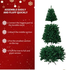 7FT Pre-Lit Christmas Tree – Artificial Pine with LED Lights