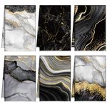 Boyiee Set of 6 Marble Kitchen Towels Gold Black Marble Tea Towels Absorbent Dish Towels 24 x 16 Inches Kitchen Gifts Hand Towels Gifts for Farmhouse Kitchen Bathroom Decorations