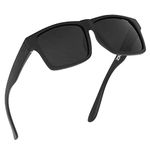 TOROE Eyewear Matte Black RANGE XL Frame Sunglasses Light Weight TR90 Frame, Polarized Polycarbonate Lens, Matte Black | Black Emblem, 58mm