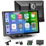 CARABC 9" Wireless Apple CarPlay & Android Auto Screen,4K Dash Cam 1080p Reversing,Car Play GPS Navigation AirPlay Voice Control/AUX/FM/AIRPLAY