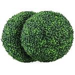 Artificial Plant Topiary Ball, 2Pcs Faux Boxwood Ball Outdoor Uv Resistant Greenery Shrubs Plants Garden Spheres Decorative