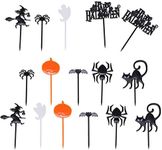 MILISTEN 40pcs Halloween Food Topper Picks- Cupcake Picks Set for Halloween Party Decoration, Spider, Black Cat, Pumpkin