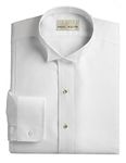 Neil Allyn Wing Collar Tuxedo Shirt, Pique Bib Front, 65% Polyester 35% Cotton (17.5-32/33) White