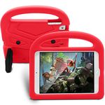 Kids Case for iPad Mini 1 2 3 4 5,EVA Light Weight Shockproof Convertible Handle with Folding Kickstand Kids Toddler Friendly Full Body Protective Cover for iPad Mini 1,2,3,4,5 Gen 7.9 inch (Red)
