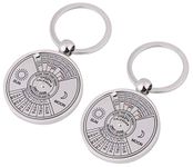 GT//Rotors [Pack of 2] Sun and Moon Calendar Keychain 2010-2060 50 Years Key Chain Ring Keyfob, Sun and Moon Calendar, One Size