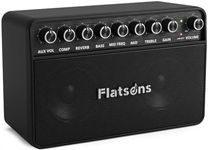 Flatsons 25W Bass Amp, Bass Combo Amplifier for Home Desk Practice | Rechargeable, 3-BAND EQ + MID FREQ, COMP/REVERB, Wireless Backing Tracks, Headphone Jack For Silent Practice, OTG Recording