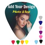 Personalised Photo Guitar Picks 12-pack, Customised Plectrum with Your Own Design Picture Logo Name Text Words Letters Printed, Gift for Guitar Players Kids Teens Men Women, Single-Sided