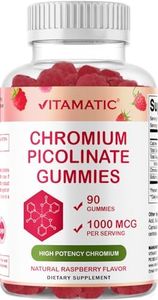 Vitamatic Chromium Picolinate 1000 mcg - 90 Gummies - High Potency Chromium - Raspberry Flavor