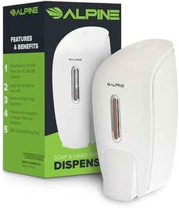 Alpine Manual Soap Dispenser Wall Mount - Commercial Soap Dispenser Wall Mounted for Liquid Soap & Hand Sanitizer in Bathroom, Kitchen, Refillable Large 800 ml Capacity (White)