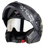 Steelbird SBA-7 Mahadev ISI Certified Flip-Up Helmet for Men and Women with Sun Shield (Matt Black Gold, Large 600 MM)