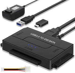 EYOOLD USB 3.0 to SATA IDE Adapter Cable, External Hard Drive Adapter Converter for Universal 2.5/3.5 SSD HDD, DVD/CD-ROM, w/12V Power Adapter, 5Gbps