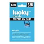 Lucky Mobile 4G LTE Prepaid 35$ SIM Card Starter Kit - Unlimited Talk Canada & USA + 50 GB (4G Network) | 1 Month Prepaid Service Incl. | Pay as You go | Canada | Refillable | Prepaid