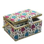 Large Sewing Basket with Accessories, Sewing Organizer Box for Sewing Supplies and DIY Crafting Tools Storage, Sewing Kit Tools for Sewing Mending (Blue)