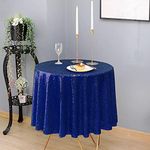 nanbowang Navy Blue Sequin Tablecloth Glitter Sparkly Iridescent Shimmer for Round Table 90 Inch Table Covers Decorations for Birthday Party Supplies Event Wedding Table Skirt Decor