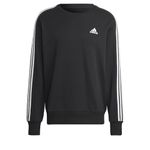 adidas Men's Essentials French Terry 3-Stripes Sweatshirt, Black, M