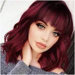 QACCF Red Bob Wig with Bang Short W