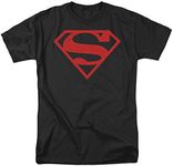 DC Comics Men's Superman Short Sleeve T-Shirt, Black, Large Tall