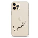 Personalised Phone Case for Apple iPhone Silicone Cover TPU Own Custom Name Slim Clear Back Protector Rubber (Design 5, for iPhone 15)