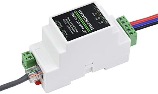 Waveshare Industrial Serial Server, RS232 to RJ45 Ethernet, TCP/IP to Serial, Modbus Support,Rail-Mount Support, Without POE Function