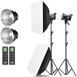 Godox 2 Pack SL-60II bi 120W CRI95+ Bi-Color Continuous Output Lighting LED Video Light Bowens Mount Kit for YouTube, Video, Studio, Children Photography, Wedding Shooting with Softbox, Light Stand