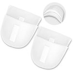 Ptwola 2 Pairs Set-in Shoulder Pads Thickness 1.5cm Covered Sponge Pads Breathable Foam Sloping High Low Shoulders Enhancer for Women Men Clothes Blazer Suit Coat Sewing Supplies (White)