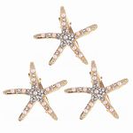 qiqiqiaqia 3Pcs Pearl Starfish Rhinestones Hair Clips Mermaid Hair Accessory for Girls Bridal Pearl Hair Clips Hair Pin for Woman and Girl